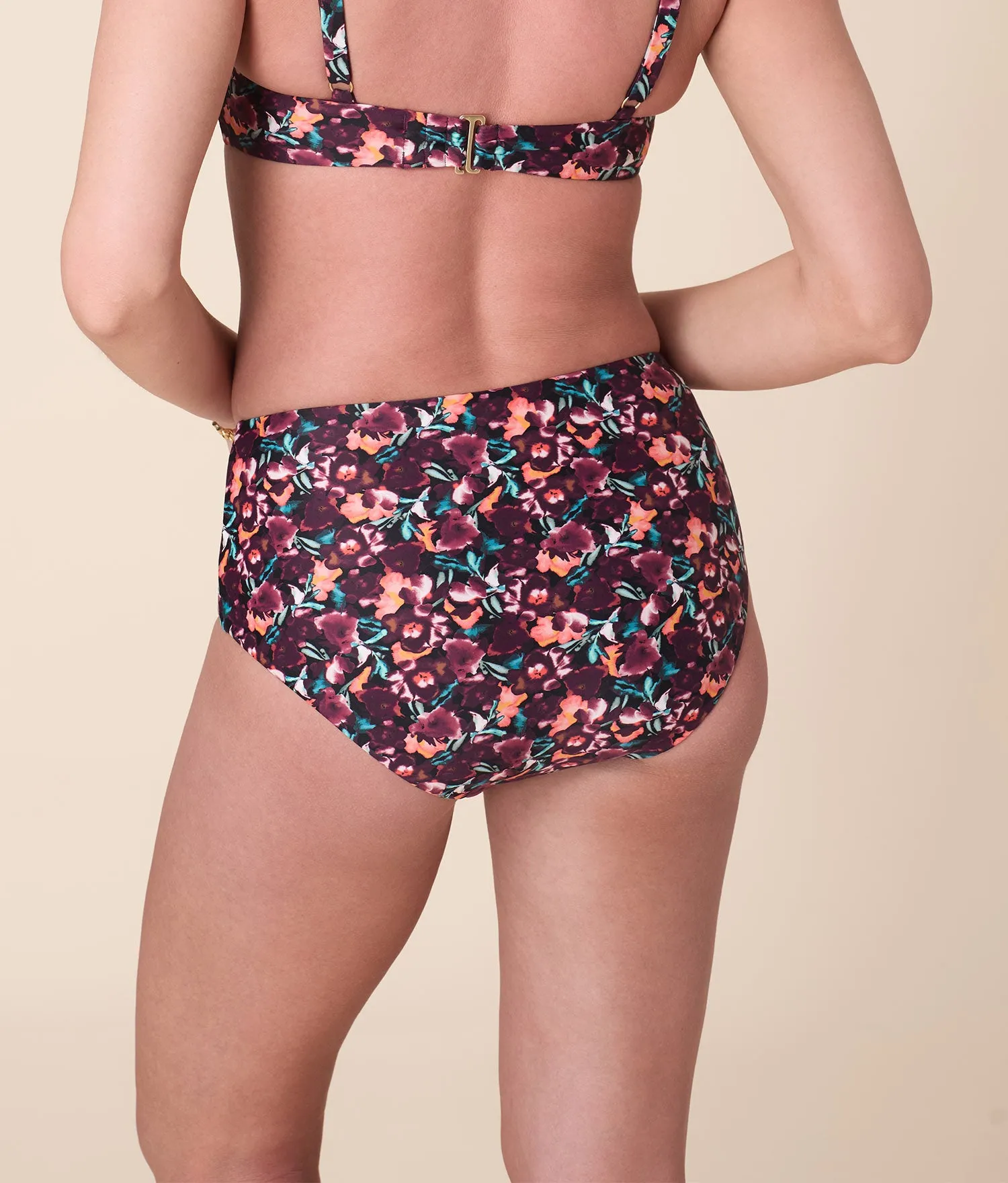 Andie X Lands’ End Tugless High Waist Bikini Bottom - Eco Nylon - Multi Floral sold by Andie product image thumbnail 2