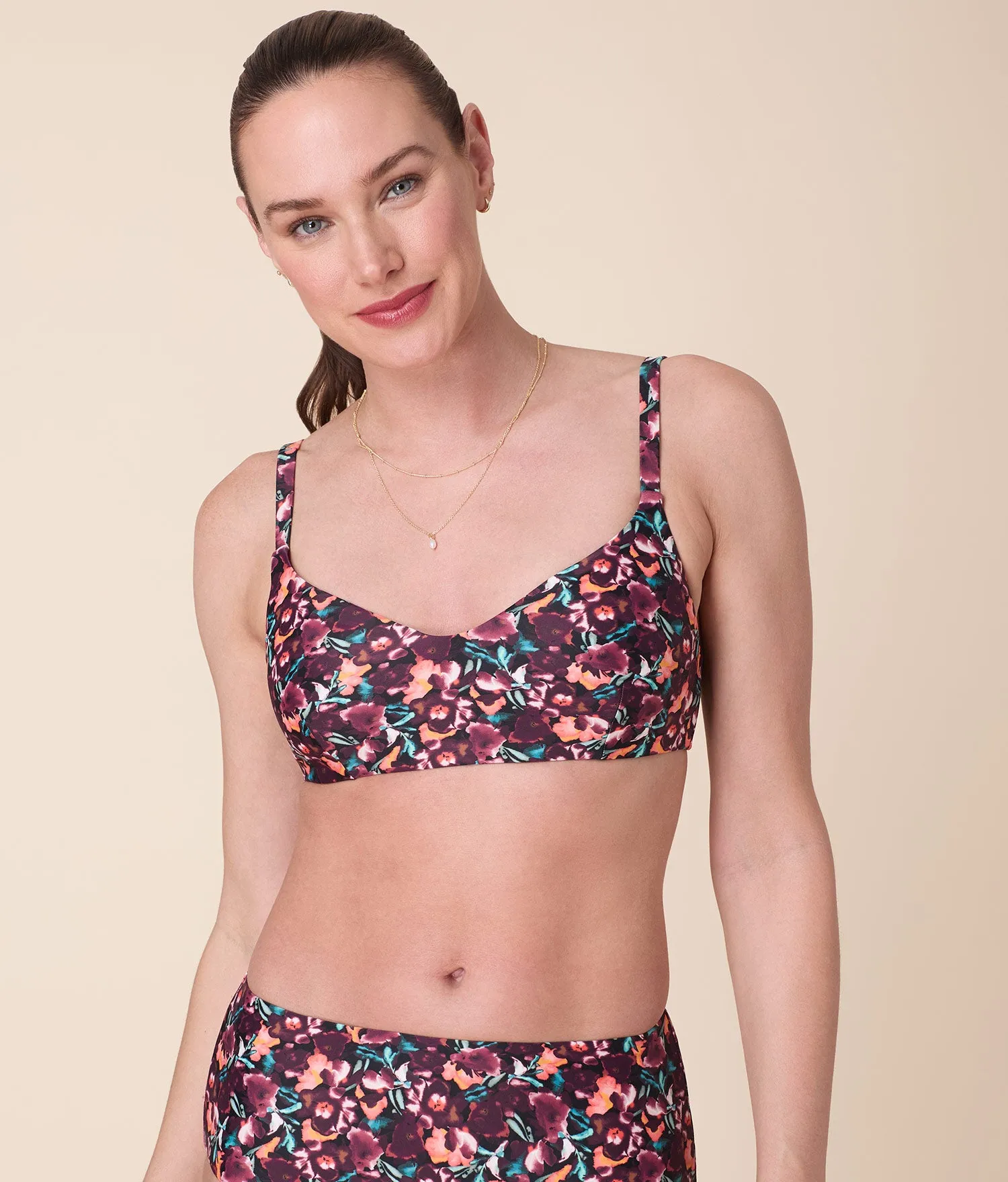 Andie X Lands’ End Tugless Molki Bikini Top - Eco Nylon - Multi Floral sold by Andie