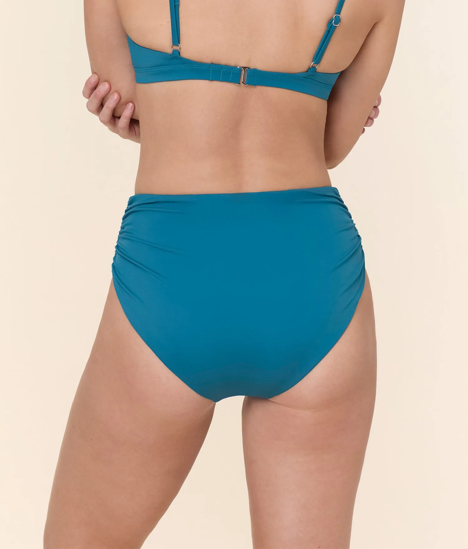 The Sicily Bikini Bottom - Eco Nylon - Ocean sold by Andie product image thumbnail 2