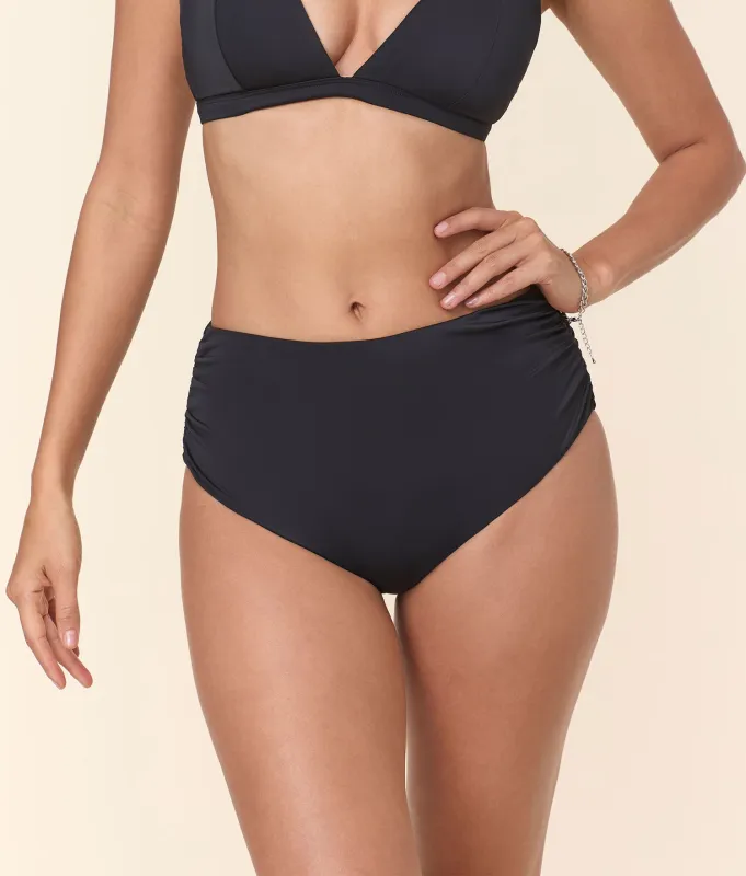 The Sicily Bikini Bottom - Eco Nylon - Black made by Andie