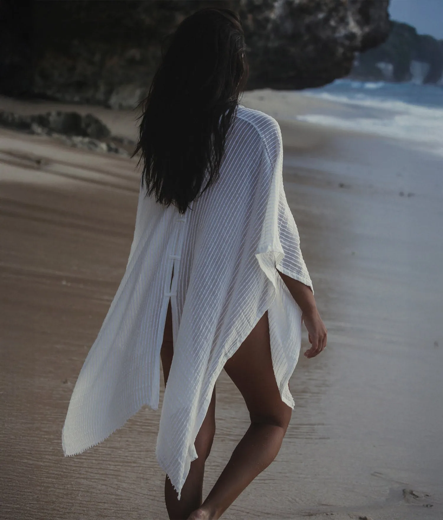 The Handloom Ava Kimono - White Stripes sold by Andie product image thumbnail 2