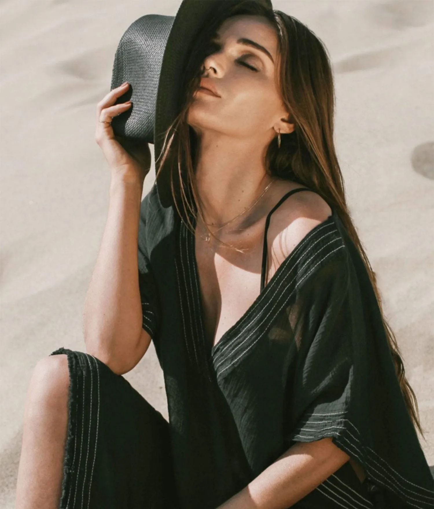 The Handloom Ela Kaftan - Black sold by Andie product image thumbnail 5