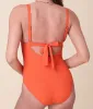 The Honolulu One Piece - Eco Ribbed - Vermillion - Long Torso sold by Andie