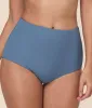 The Super High Waist Bikini Bottom - Eco Ribbed - Slate sold by Andie