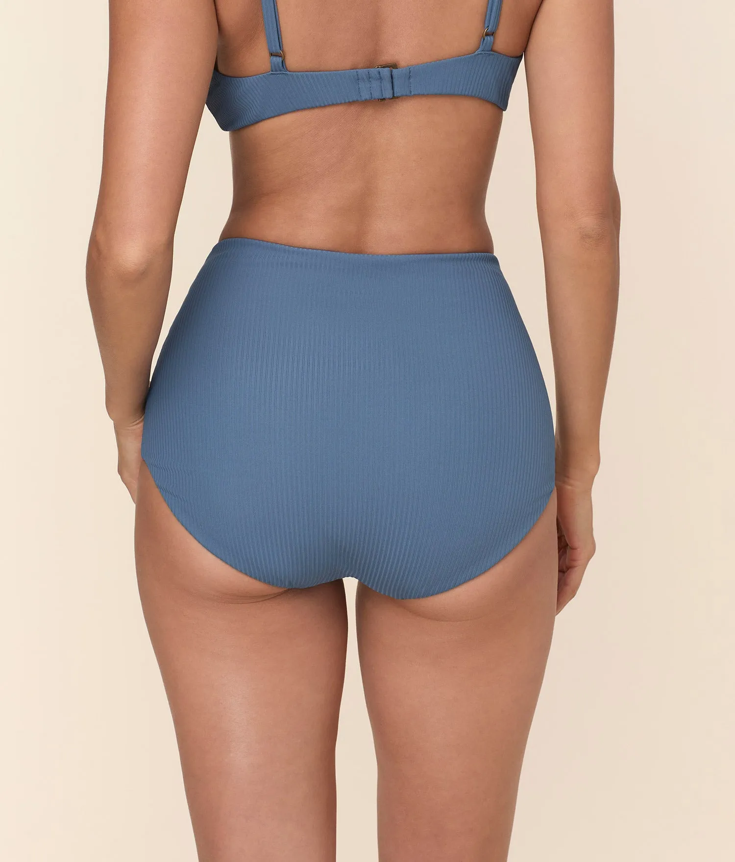 The Super High Waist Bikini Bottom - Eco Ribbed - Slate sold by Andie product image thumbnail 2
