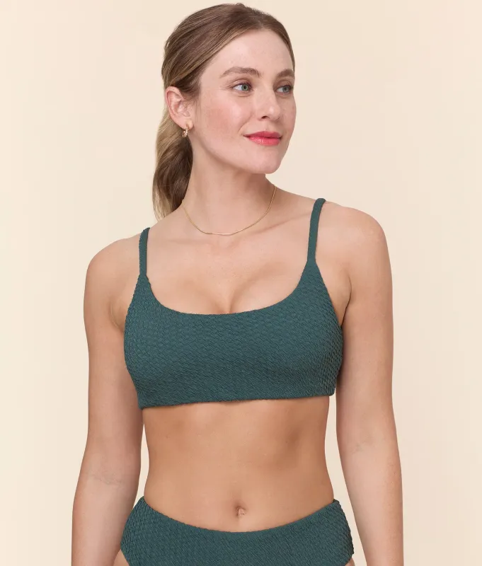 The Maui Bikini Top - Textured Weave - Seaweed sold by Andie