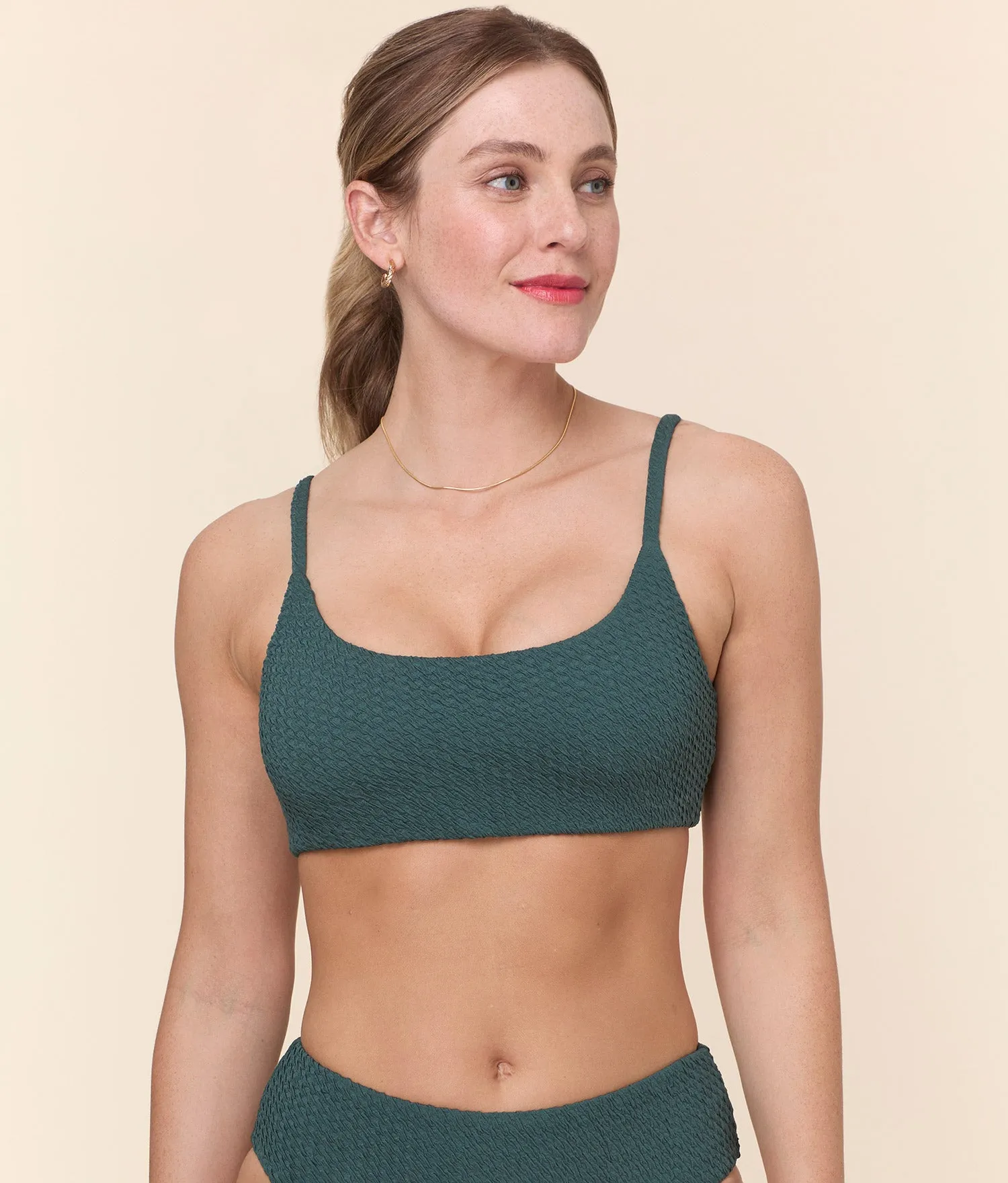 The Maui Bikini Top - Textured Weave - Seaweed sold by Andie