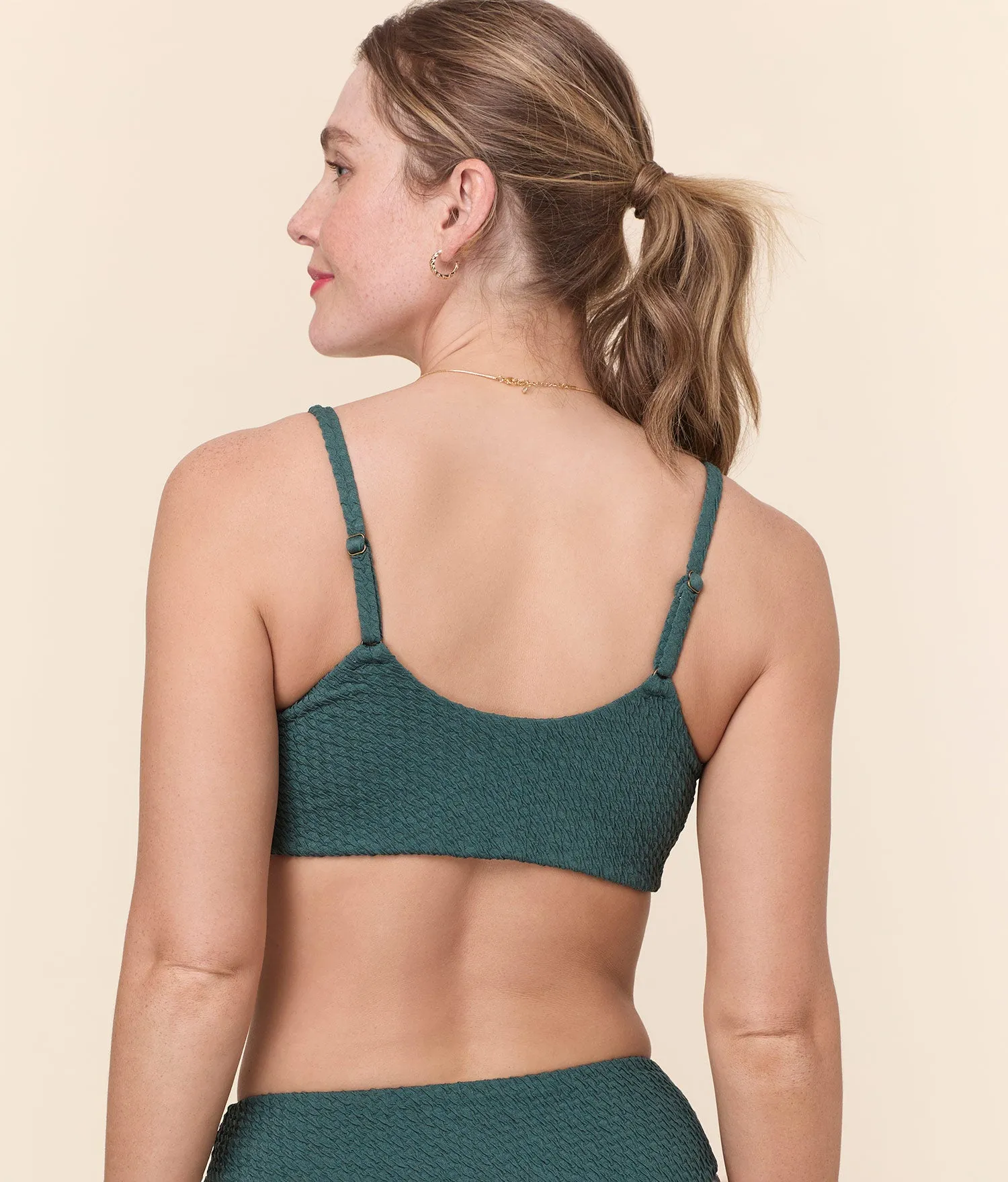 The Maui Bikini Top - Textured Weave - Seaweed sold by Andie product image thumbnail 2