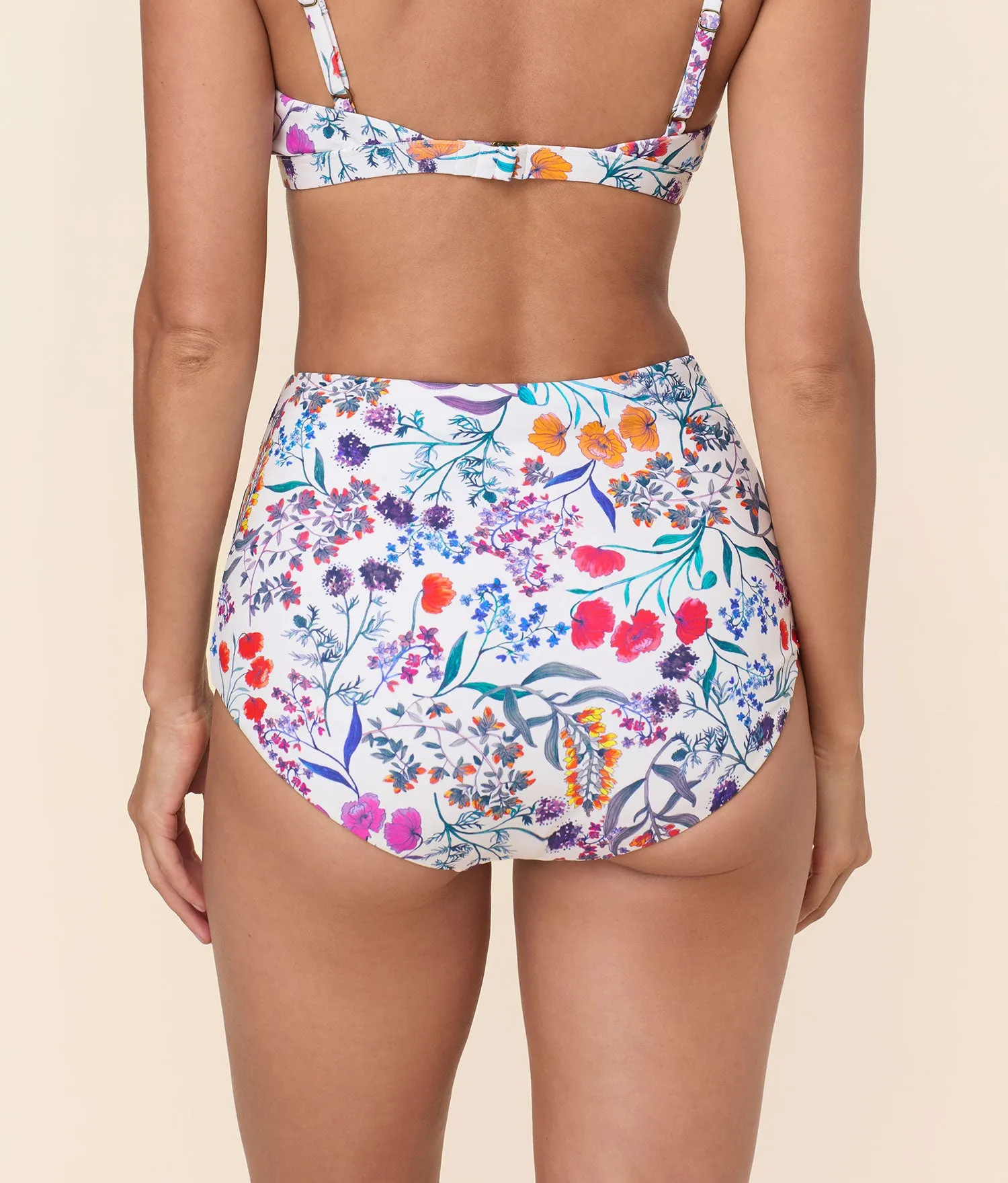 The Super High Waist Bikini Bottom - Eco Nylon - Botanical Floral sold by Andie product image thumbnail 2