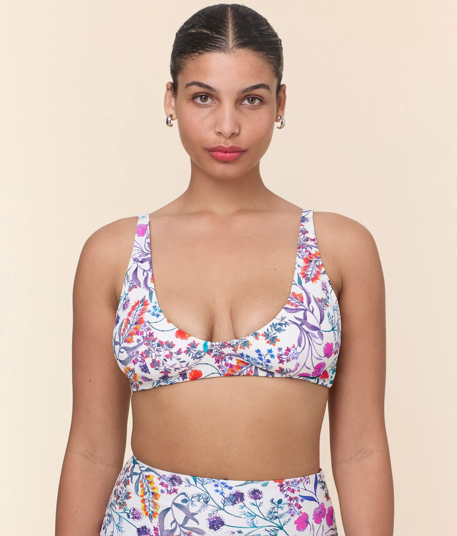 The Mila Bikini Top - Eco Nylon - Botanical Floral sold by Andie product image thumbnail 4