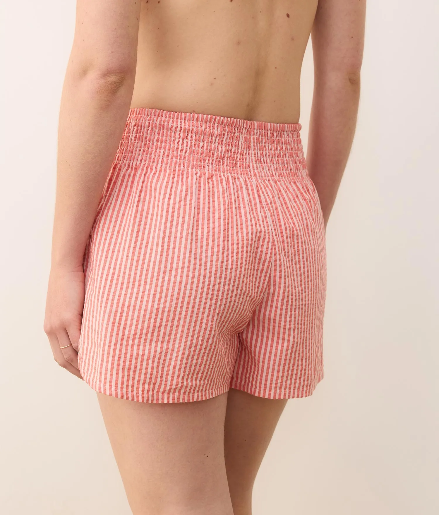 Cali Seersucker Short (Hibiscus/Sand Stripe) sold by Andie product image thumbnail 2