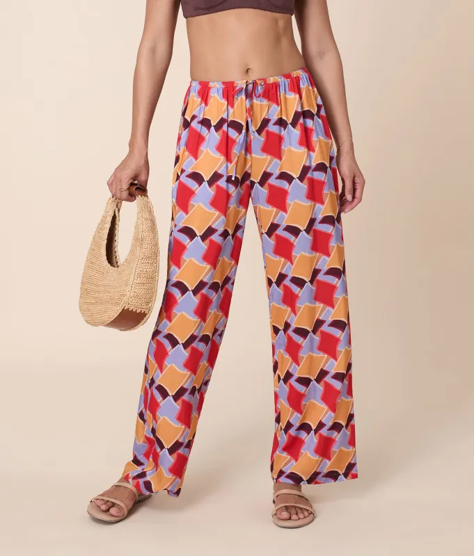 The Coastal Pant - Lightweight Rayon - Mod Geo sold by Andie