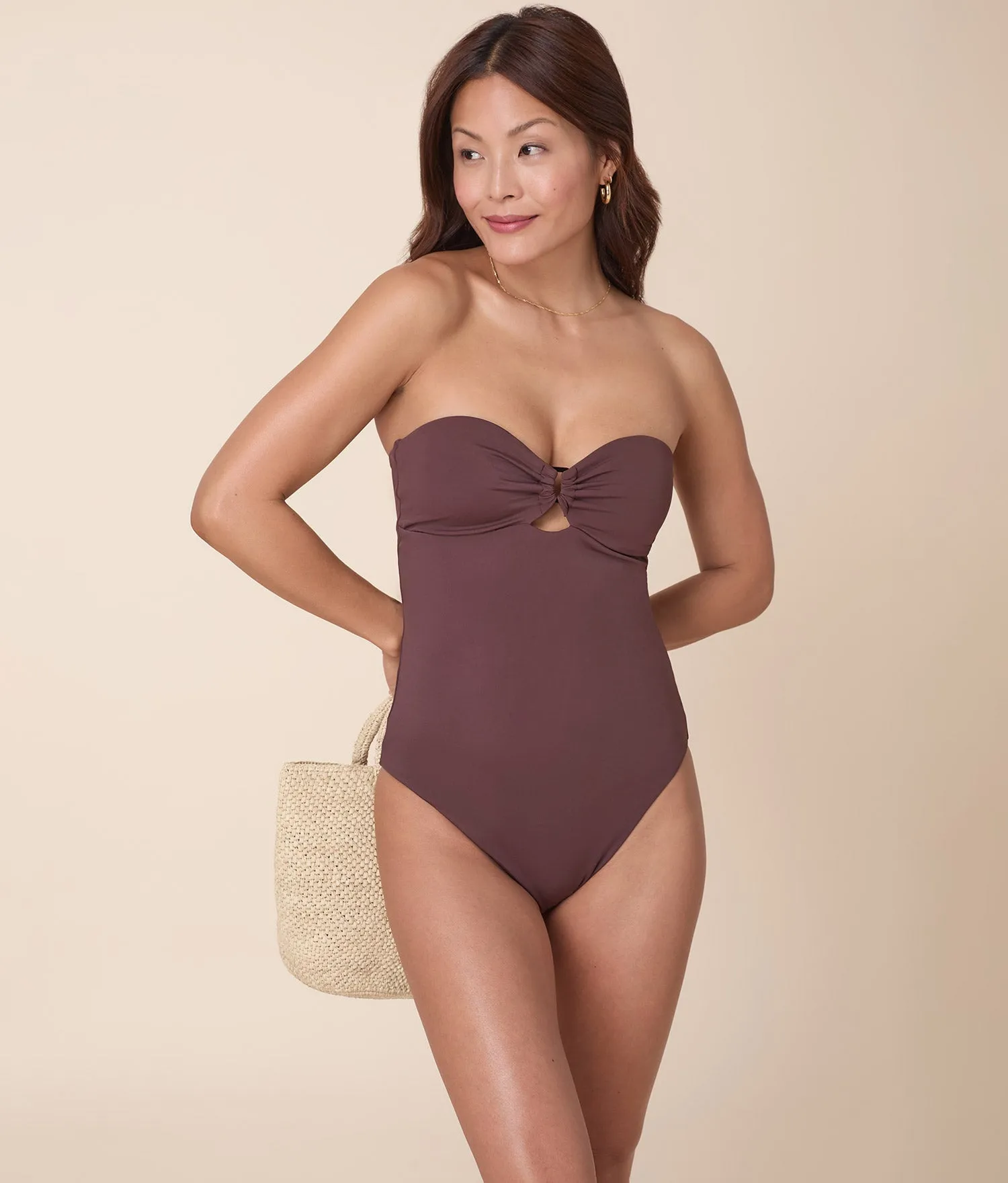 The Zoe One Piece - Eco Nylon - Mink - Classic sold by Andie product image thumbnail 4