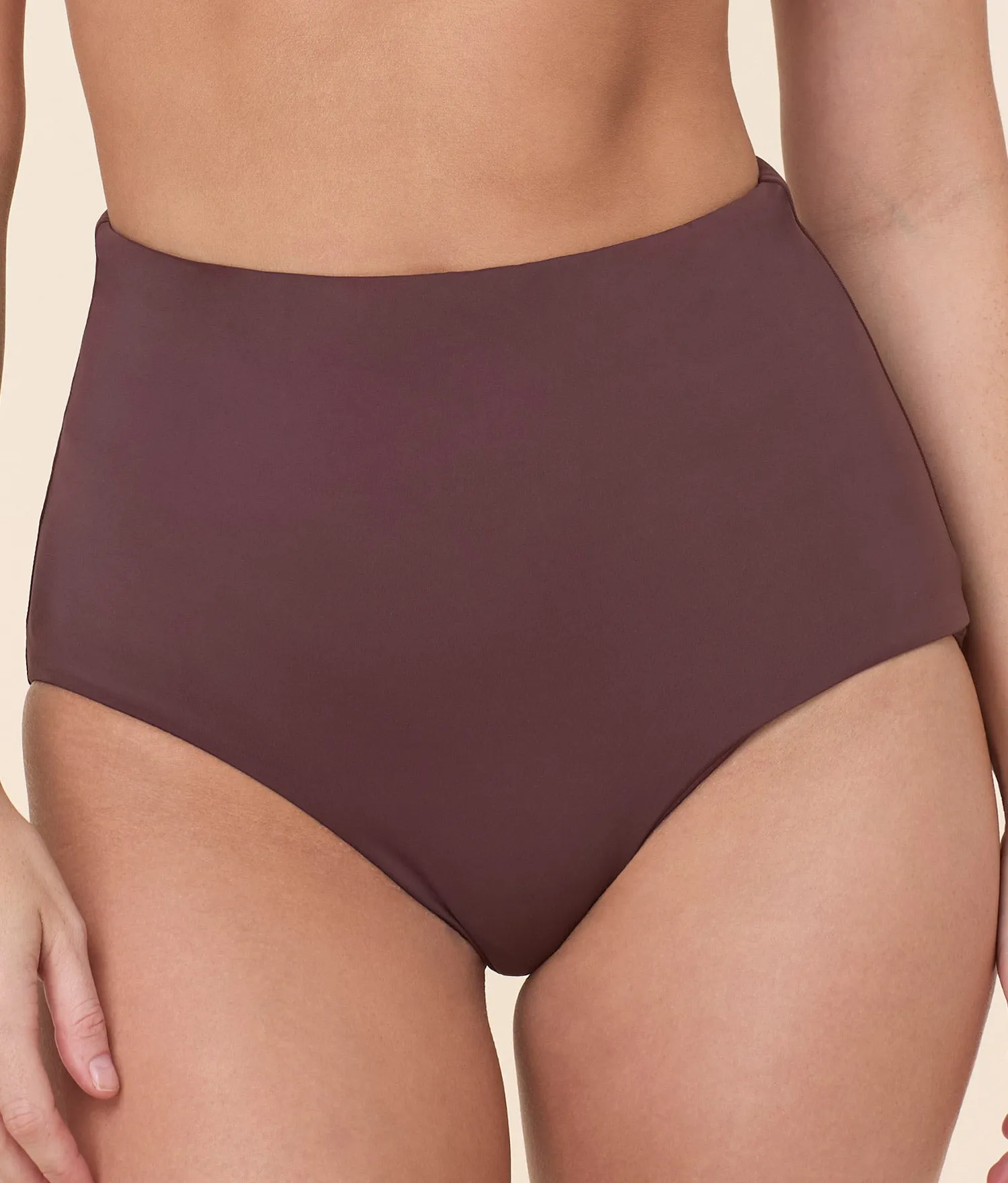 The Super High Waist Bikini Bottom - Eco Nylon - Mink sold by Andie product image thumbnail 4