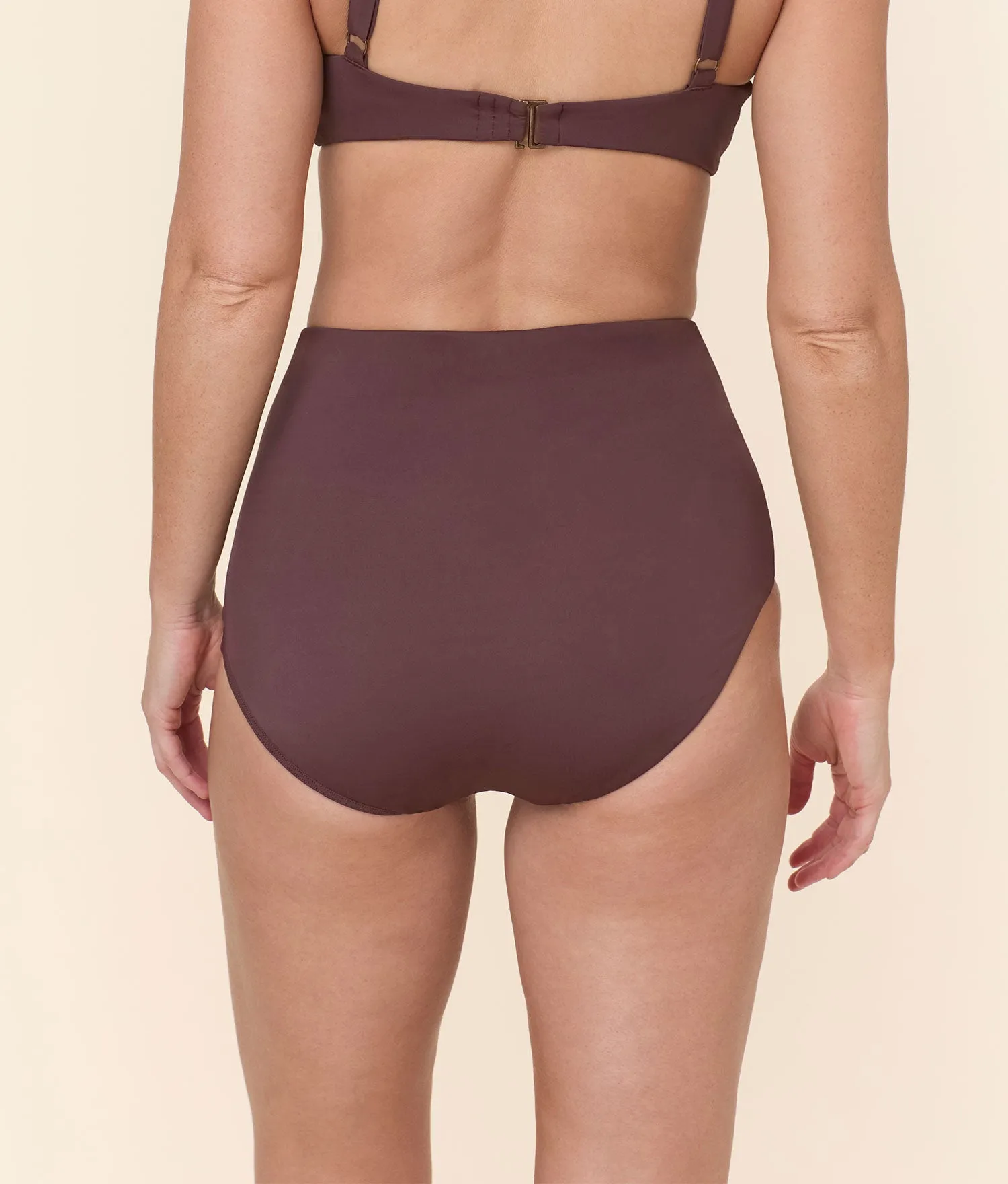 The Super High Waist Bikini Bottom - Eco Nylon - Mink sold by Andie product image thumbnail 2