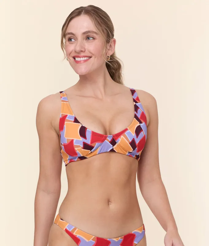 The Mila Bikini Top - Eco Nylon - Mod Geo sold by Andie