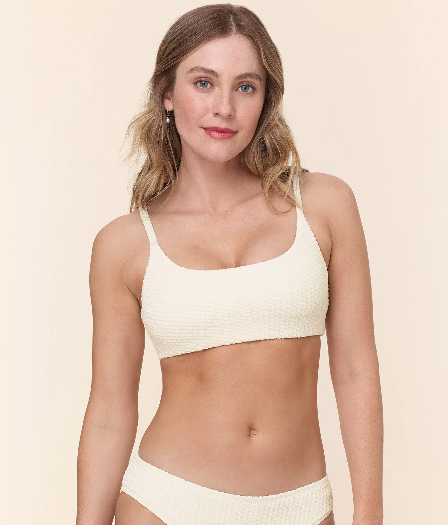 The Maui Bikini Top - Textured Weave - Gardenia sold by Andie