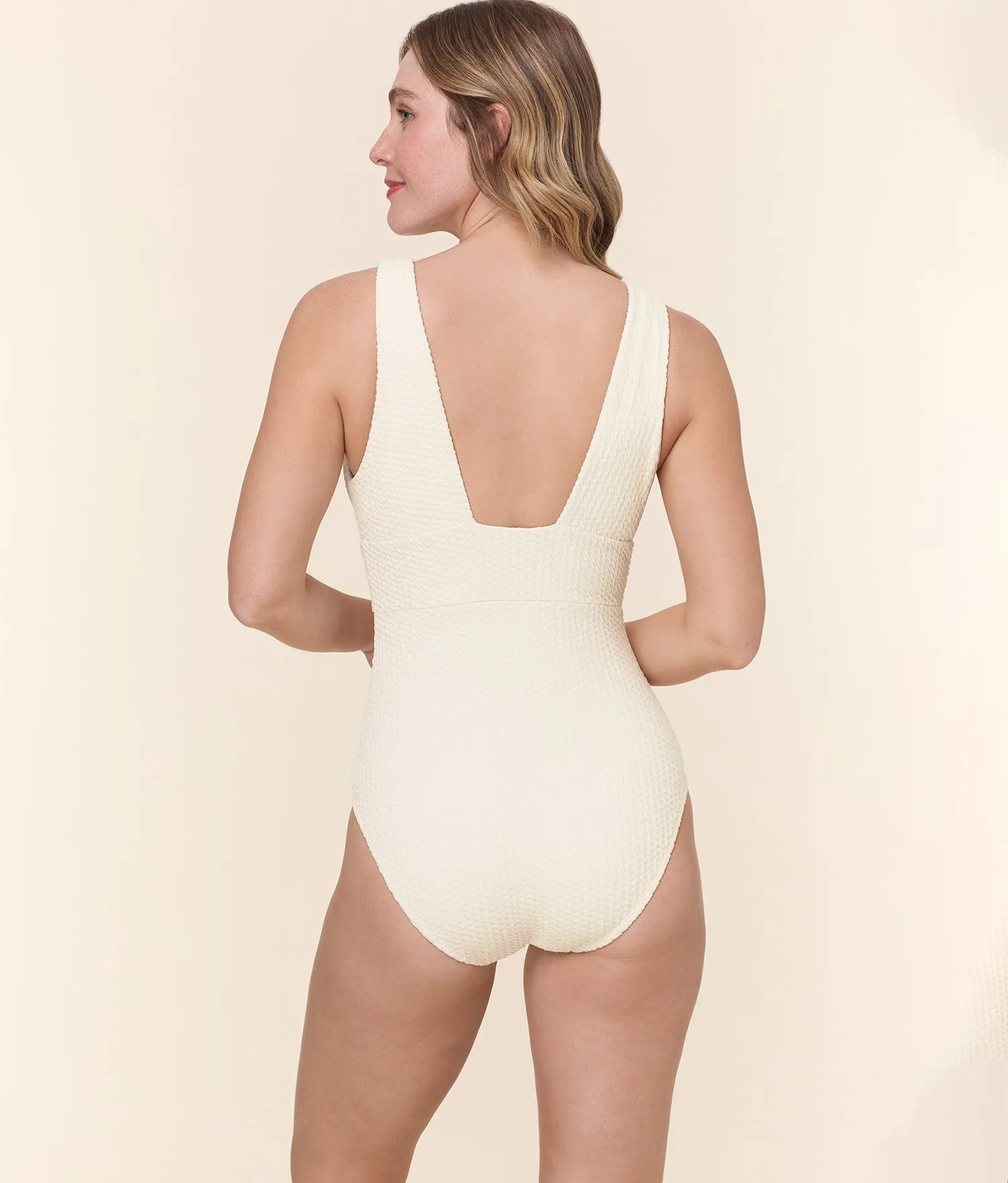 The Mykonos One Piece - Textured Weave - Gardenia - Classic sold by Andie product image thumbnail 2