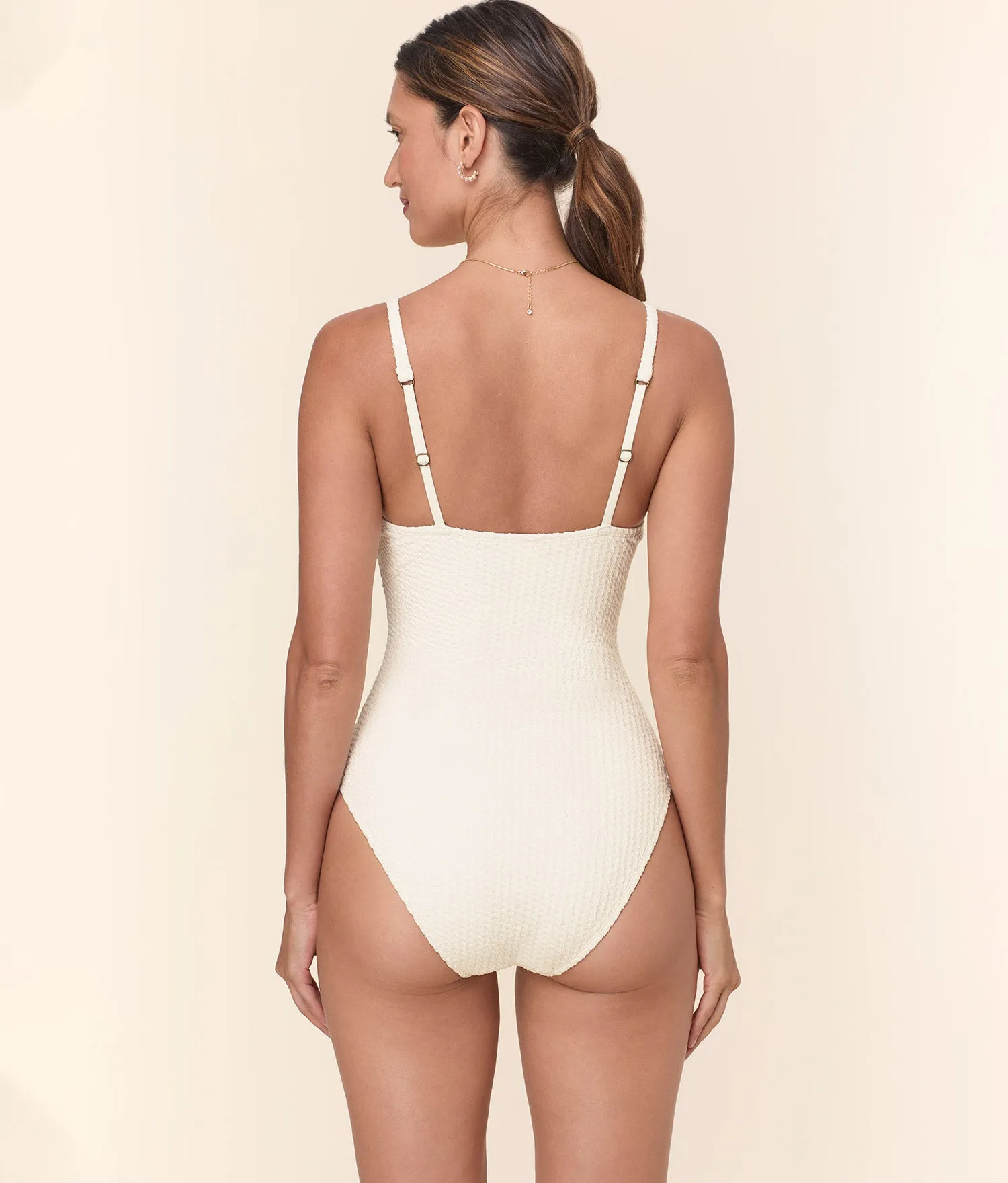 The Amalfi One Piece - Textured Weave - Gardenia - Classic sold by Andie product image thumbnail 2