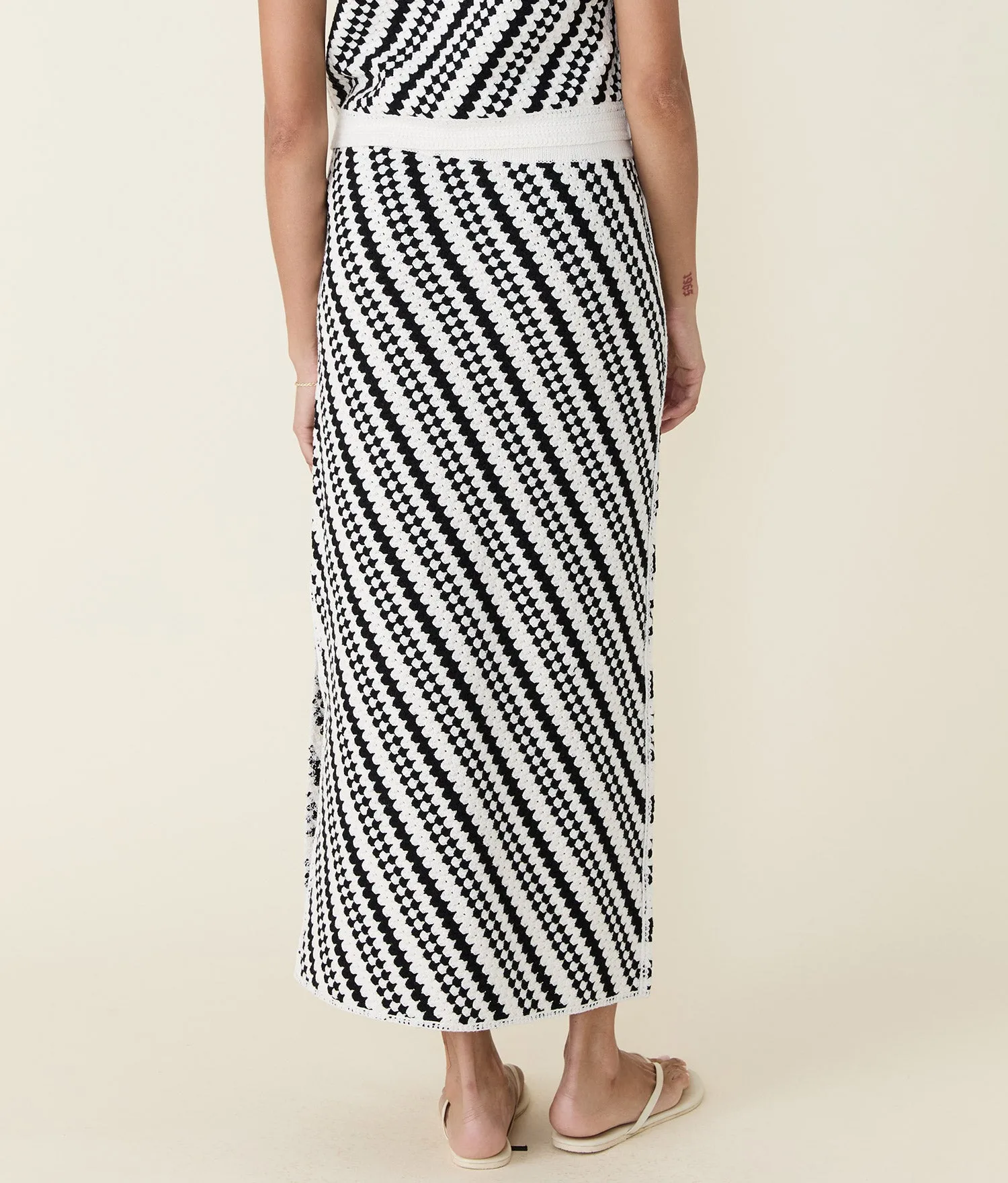 Sands Sweater Skirt (Black - Cream Stripe) sold by Andie product image thumbnail 2