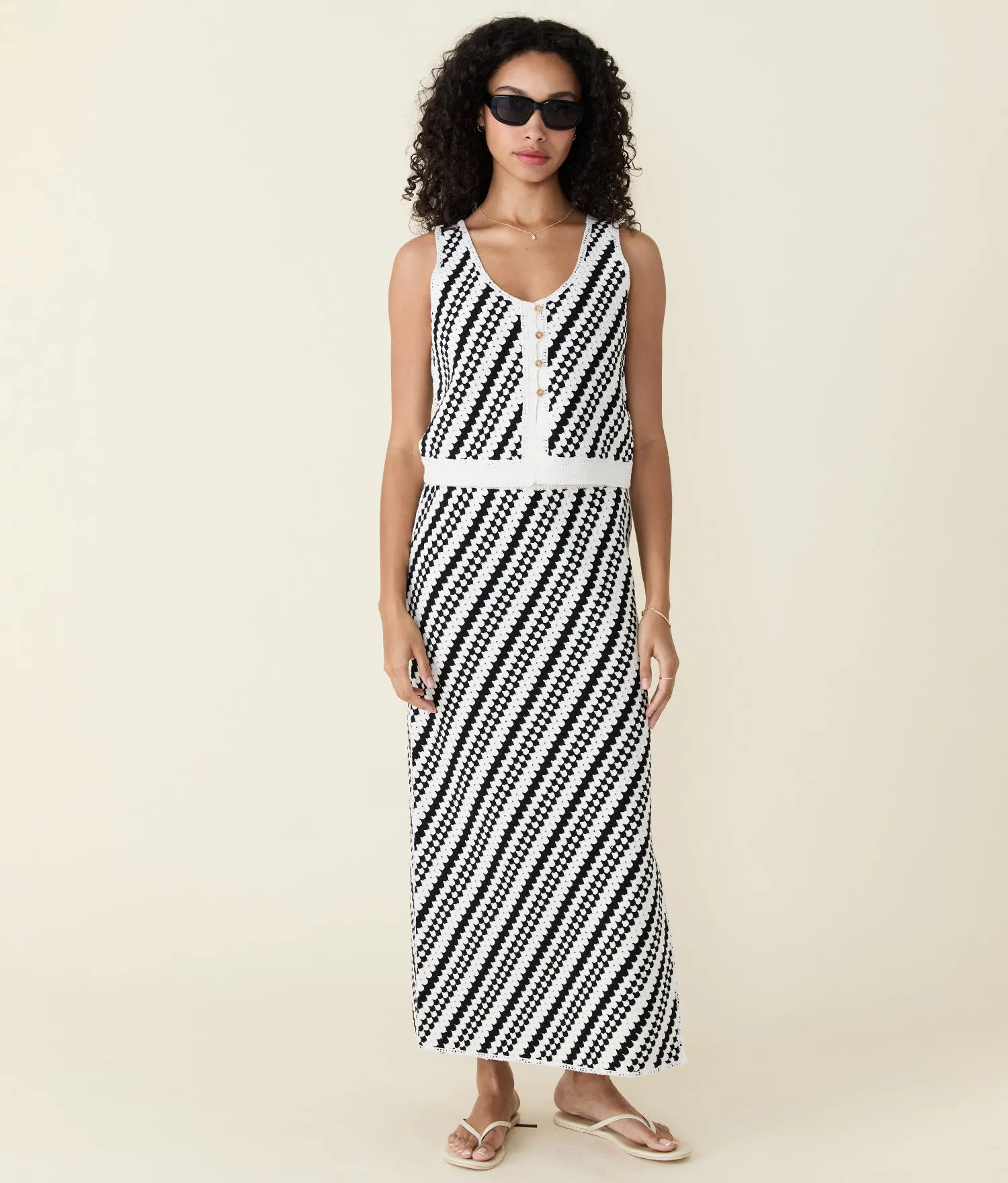 Sands Sweater Skirt (Black - Cream Stripe) sold by Andie product image thumbnail 5