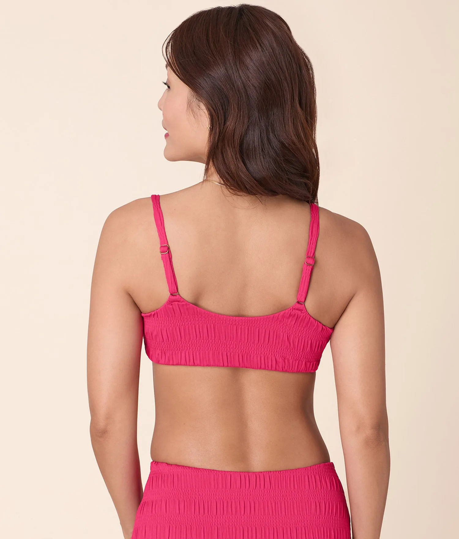 The Maui Bikini Top - Smocked - Bright Begonia sold by Andie product image thumbnail 2