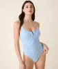 The Snap One Piece - Crinkle Gingham - Sky Gingham - Long Torso sold by Andie