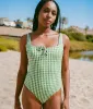 The Macao One Piece - Crinkle Gingham - Green Gingham - Classic sold by Andie