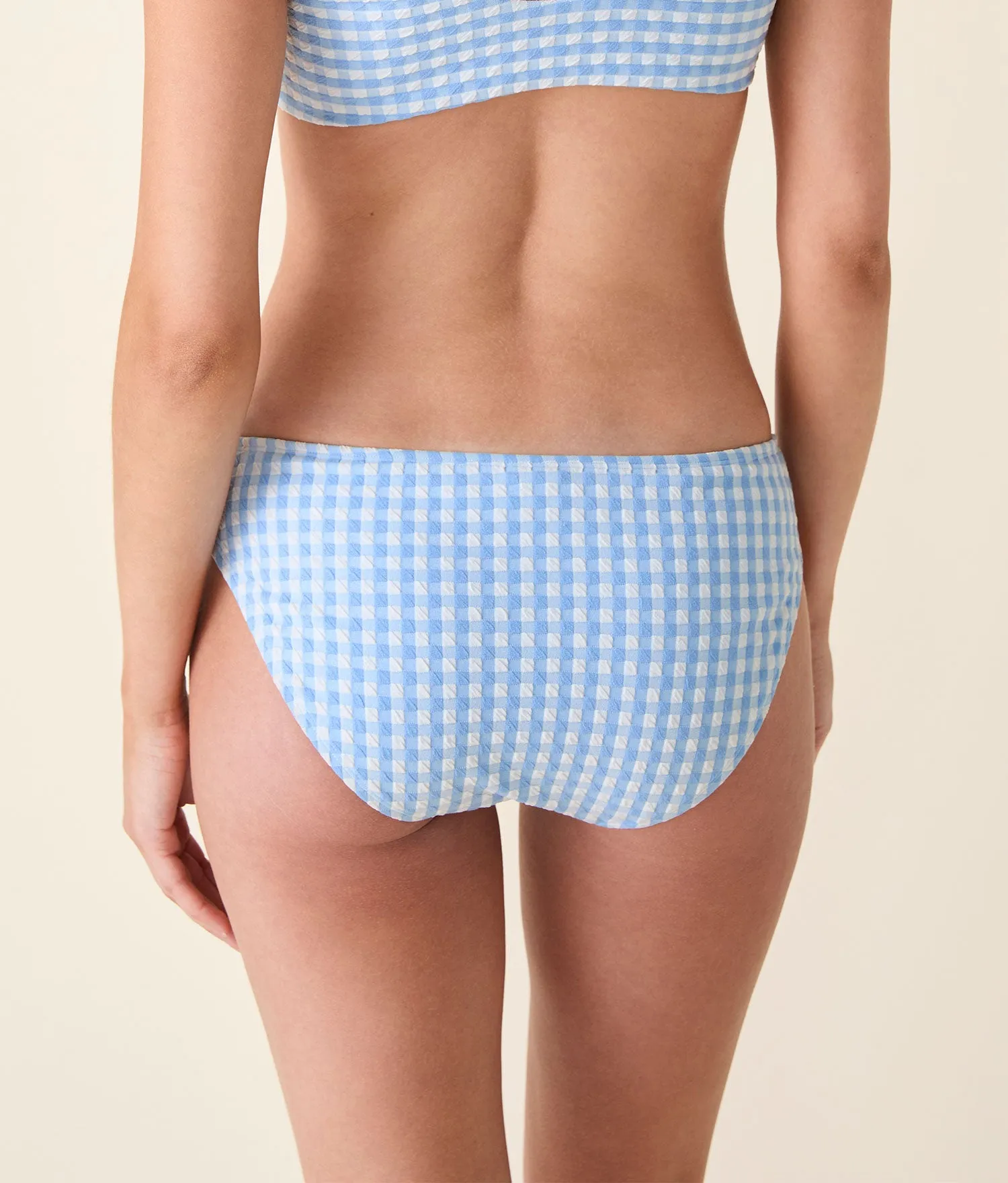 The Classic Bikini Bottom - Crinkle Gingham - Sky Gingham sold by Andie product image thumbnail 2
