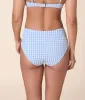 The High Rise Bikini Bottom - Crinkle Gingham - Sky Gingham sold by Andie