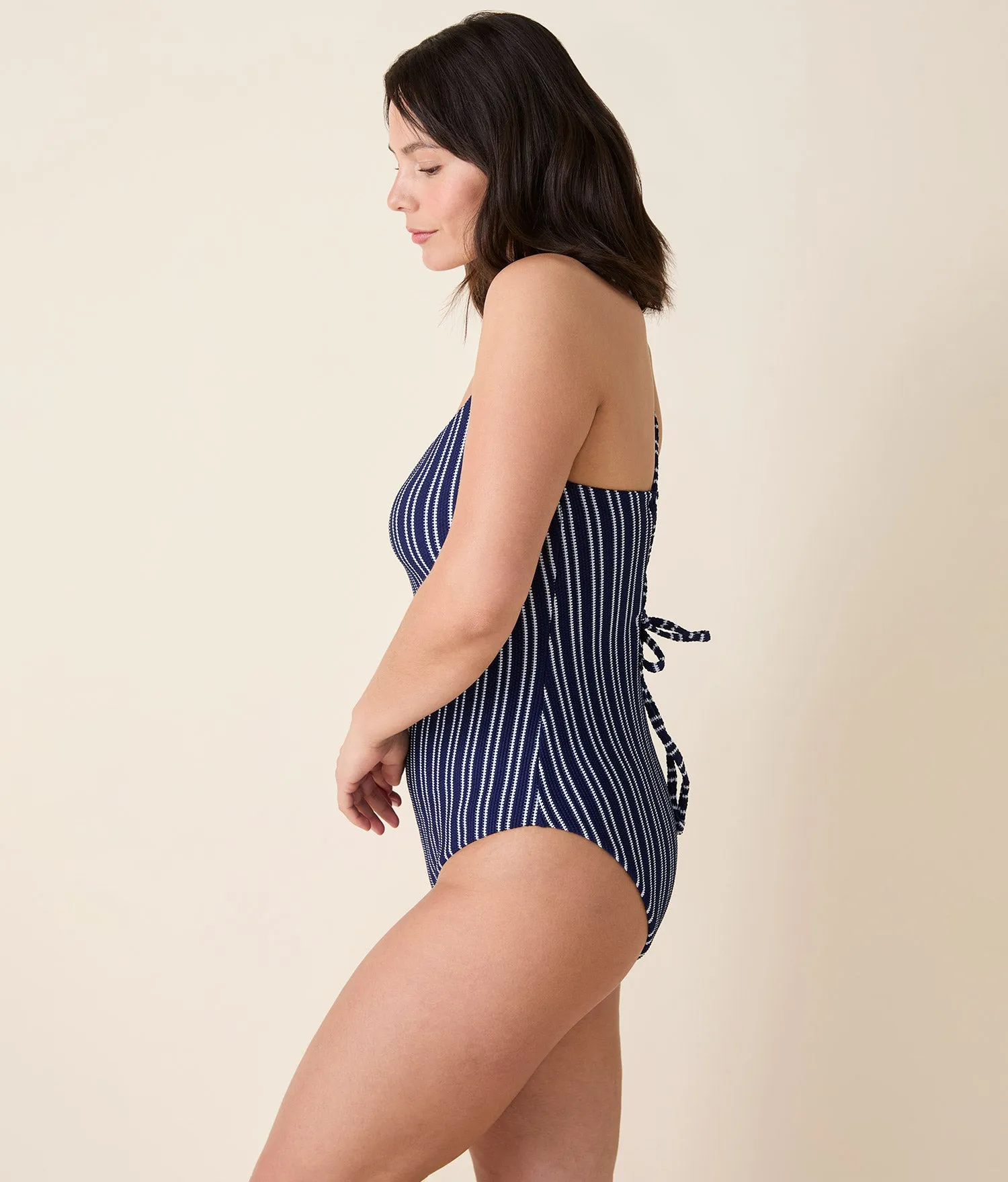 The Fiji One Piece - Textured Stripe - Nautical - Long Torso sold by Andie product image thumbnail 3