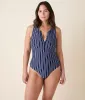 The Malibu One Piece - Textured Stripe - Nautical - Long Torso sold by Andie