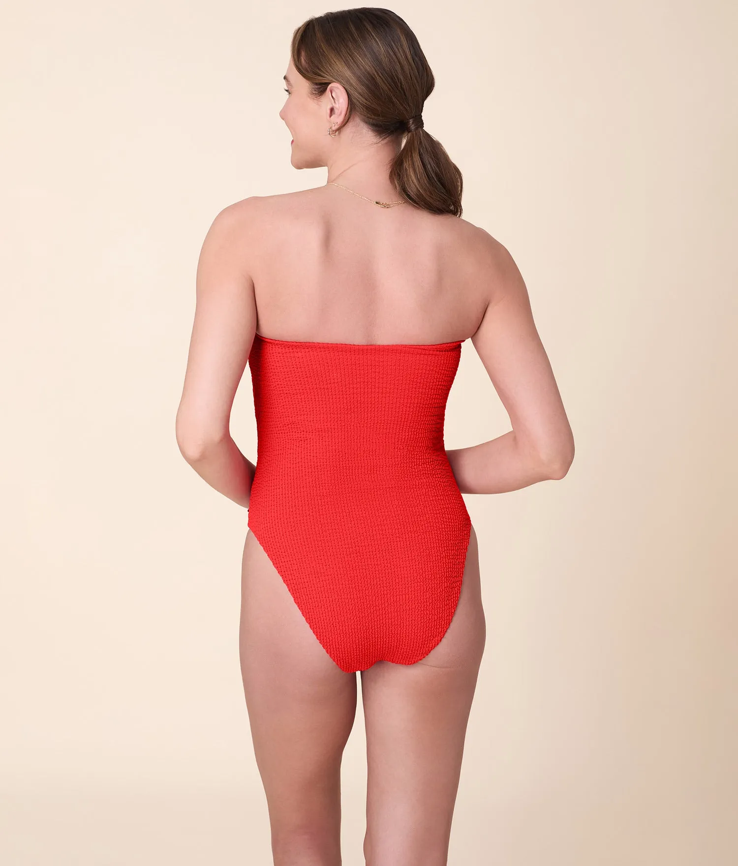 The Kauai One Piece - Seersucker - Firecracker - Long Torso sold by Andie product image thumbnail 2