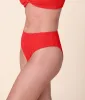 The 90s High Waist Bikini Bottom - Seersucker - Firecracker sold by Andie