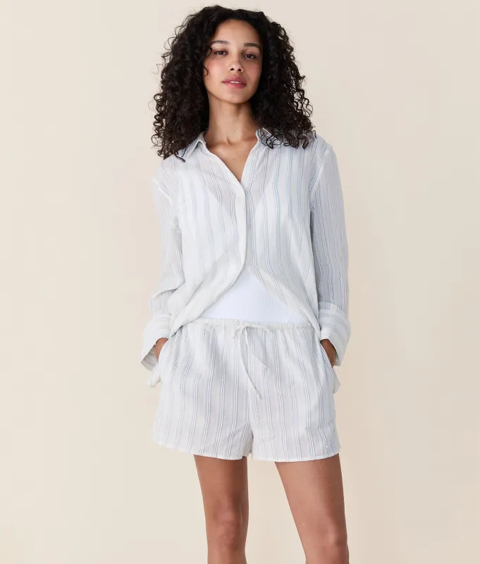The Harbor Button Up - Ribbon Stripe - Feather sold by Andie