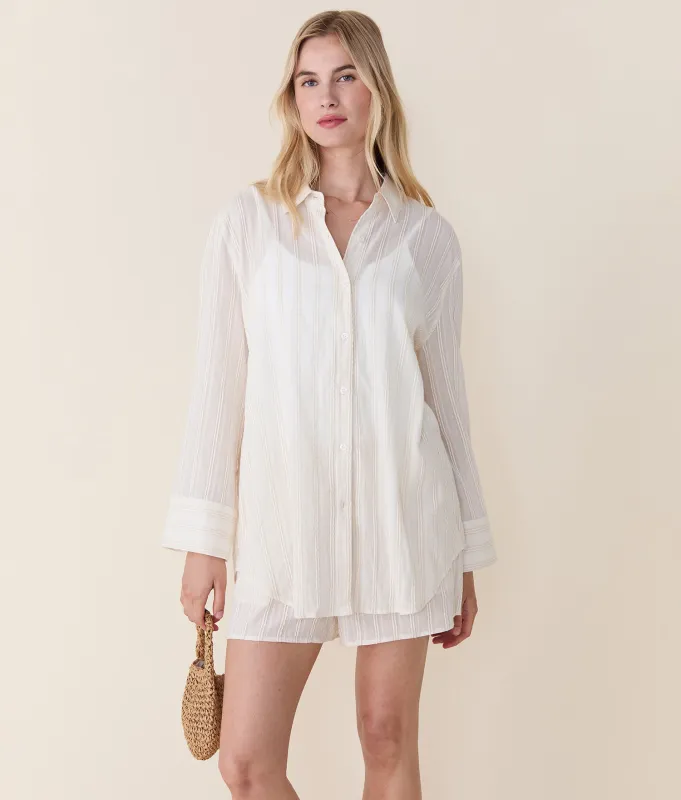 The Harbor Button Up - Ribbon Stripe - Antique sold by Andie