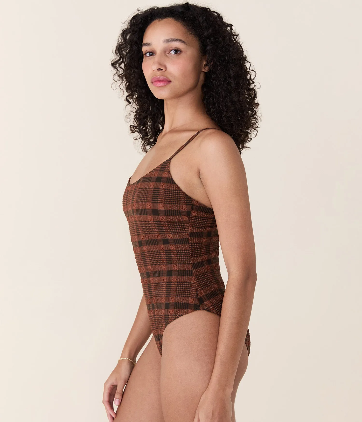 The Amalfi One Piece - Plaid - Sierra Plaid - Long Torso sold by Andie product image thumbnail 5