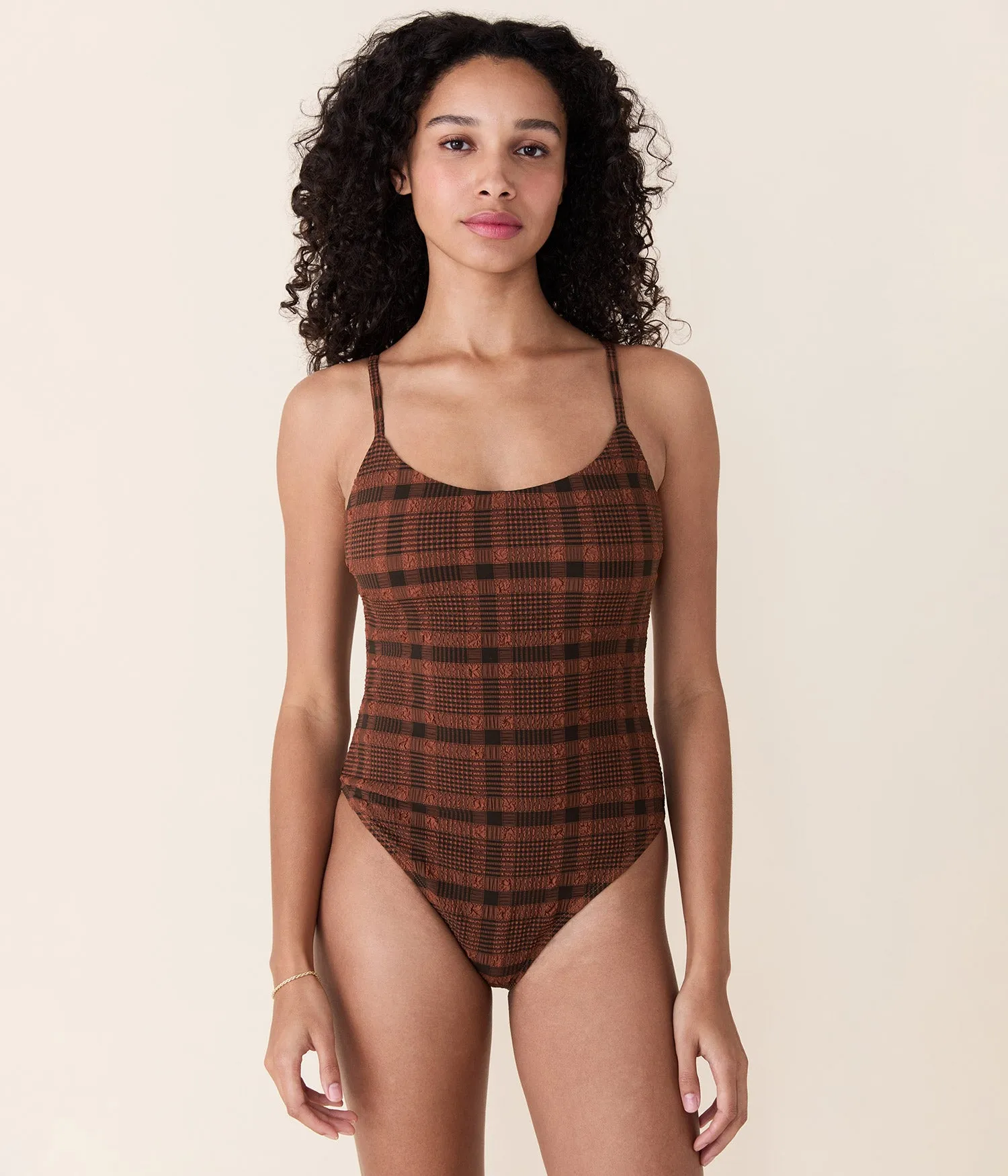 The Amalfi One Piece - Plaid - Sierra Plaid - Long Torso sold by Andie