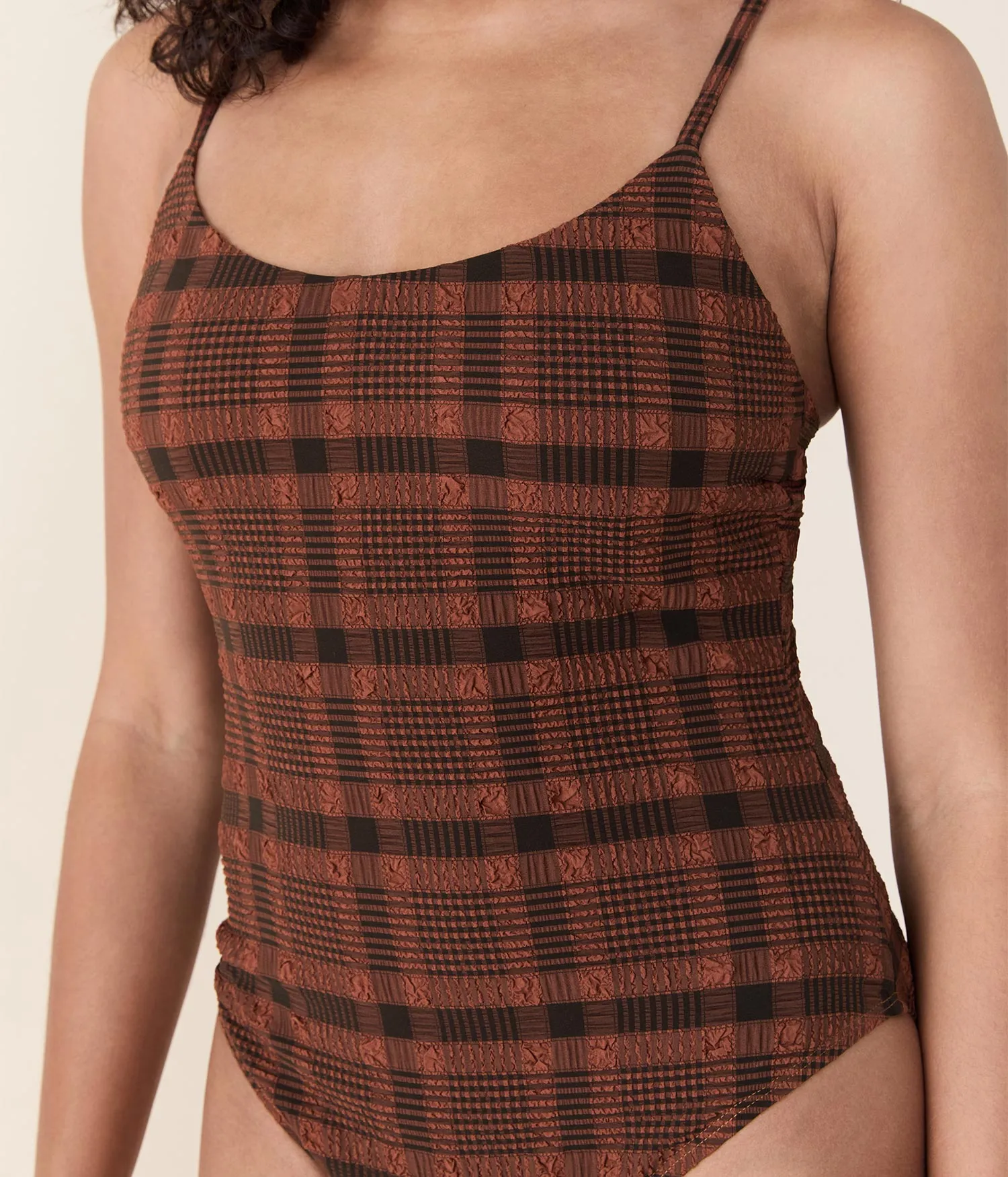 The Amalfi One Piece - Plaid - Sierra Plaid - Long Torso sold by Andie product image thumbnail 4