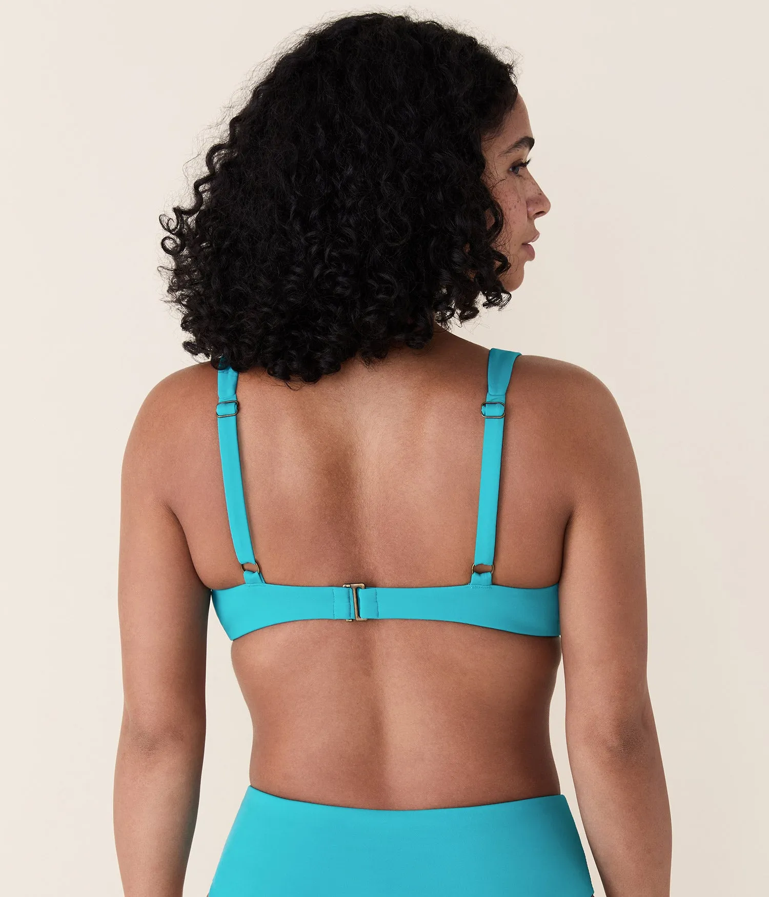 The Sicily Bikini Top - Eco Nylon - Cyan sold by Andie product image thumbnail 2