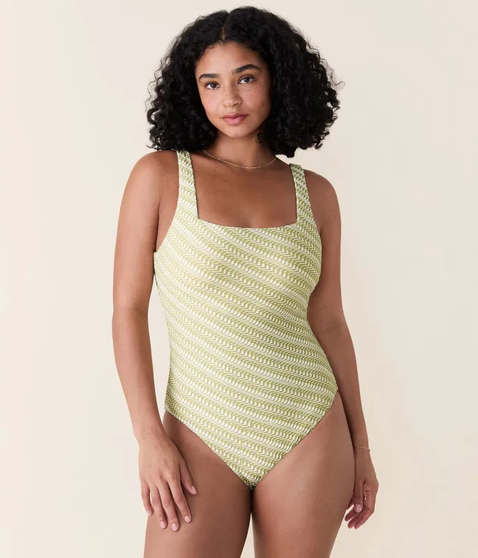 The Miami One Piece - Riviera Jacquard - Jasmine - Classic sold by Andie