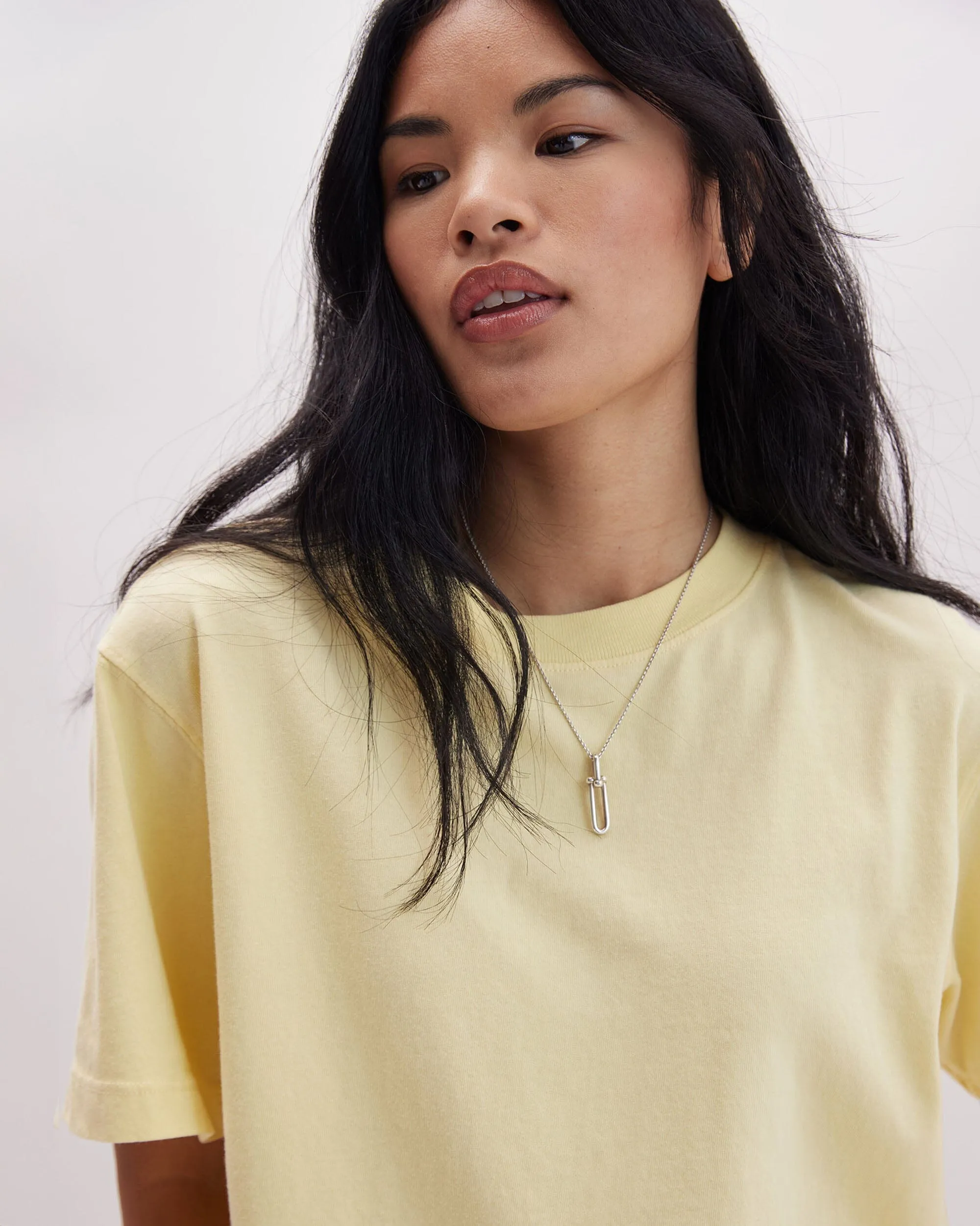 Womens Relaxed Crop Tee - Pigment Dye Jersey - Butter sold by Andie product image thumbnail 4