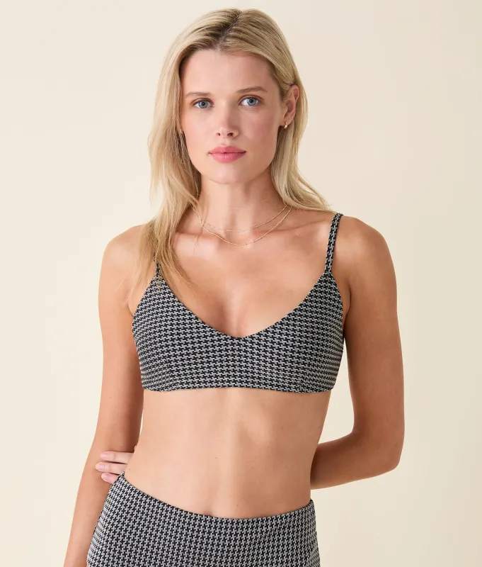 The Molokai Bikini Top - Houndstooth - Black Houndstooth sold by Andie