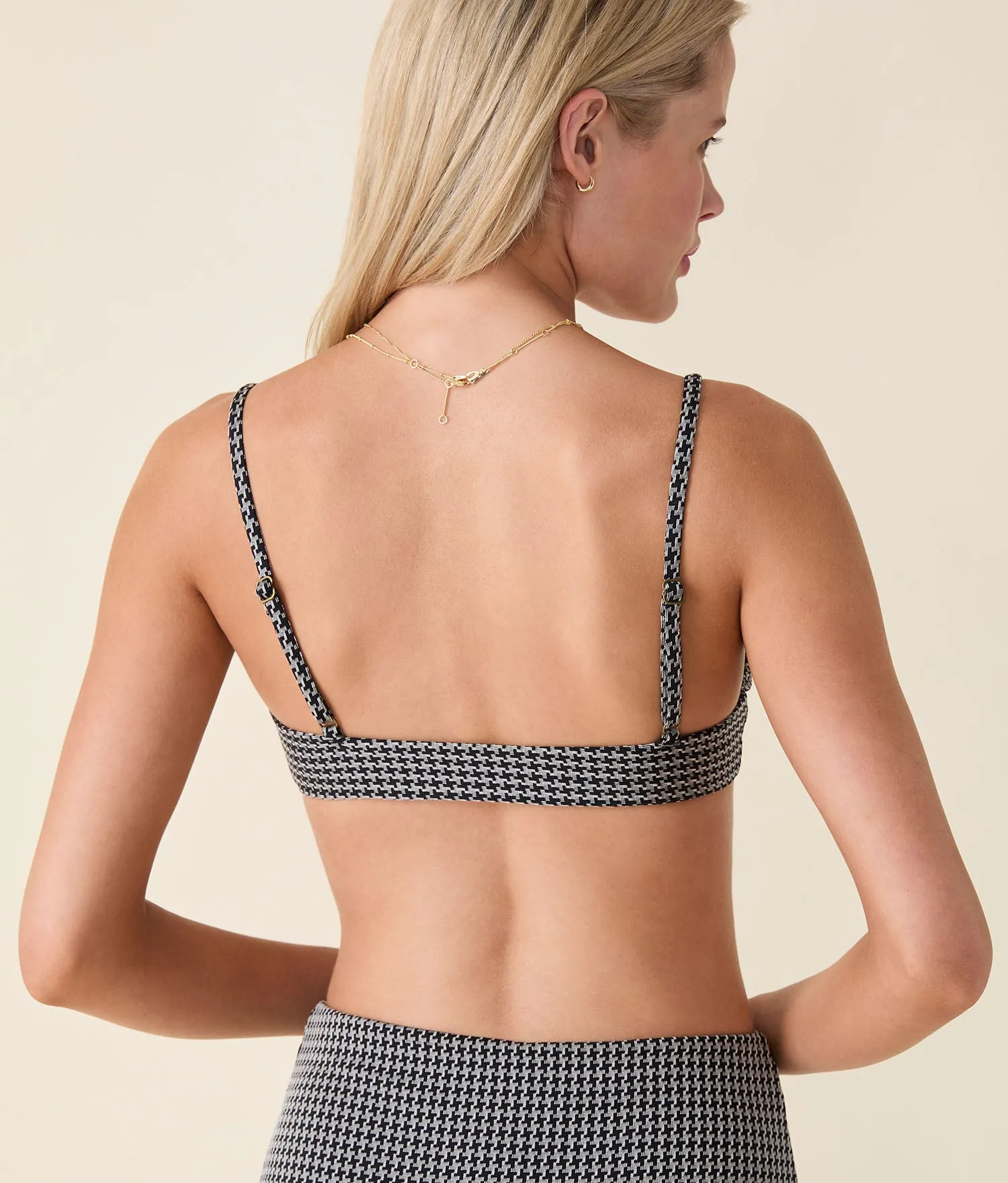 The Molokai Bikini Top - Houndstooth - Black Houndstooth sold by Andie product image thumbnail 2