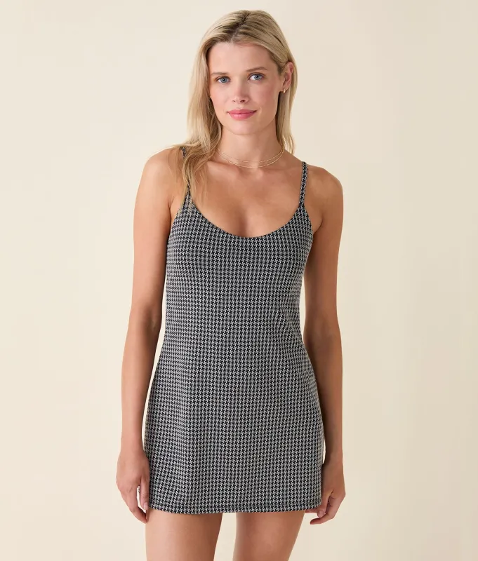 The Amalfi Swim Dress - Houndstooth - Black Houndstooth - Classic sold by Andie