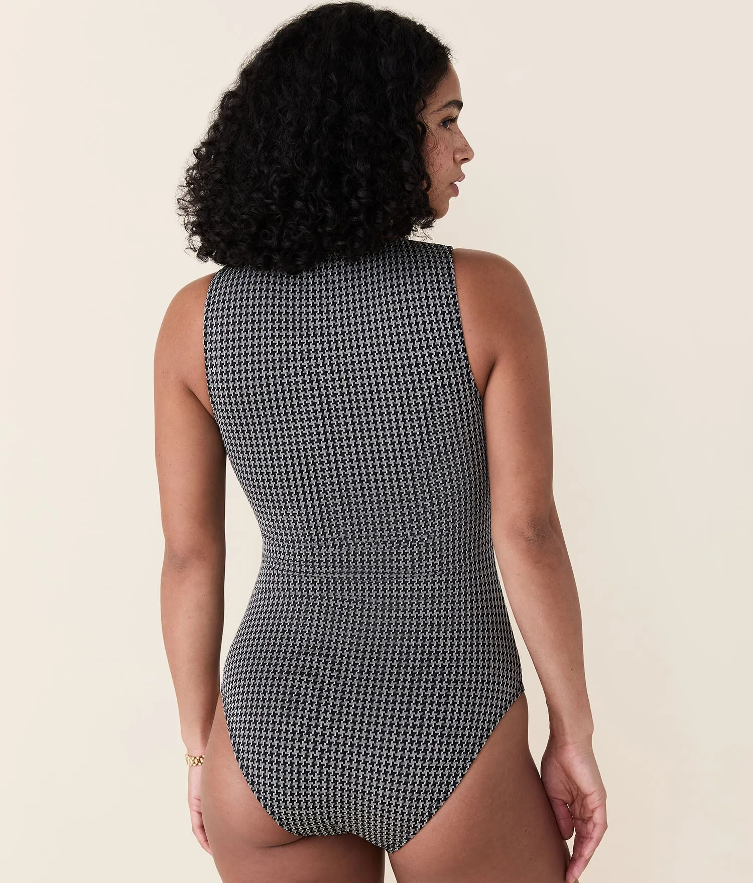 The Malibu One Piece - Houndstooth - Black Houndstooth - Classic sold by Andie product image thumbnail 2