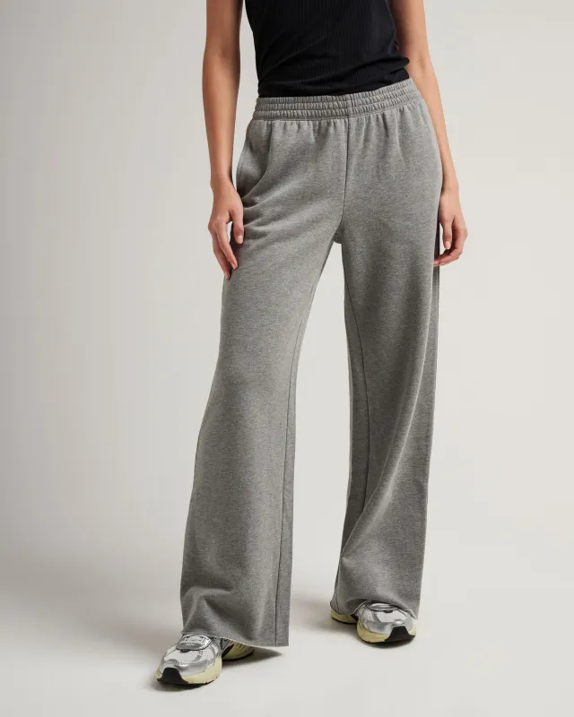 Womens Recycled Fleece Wide Leg Pant - Recycled Fleece - Heather Grey sold by Andie
