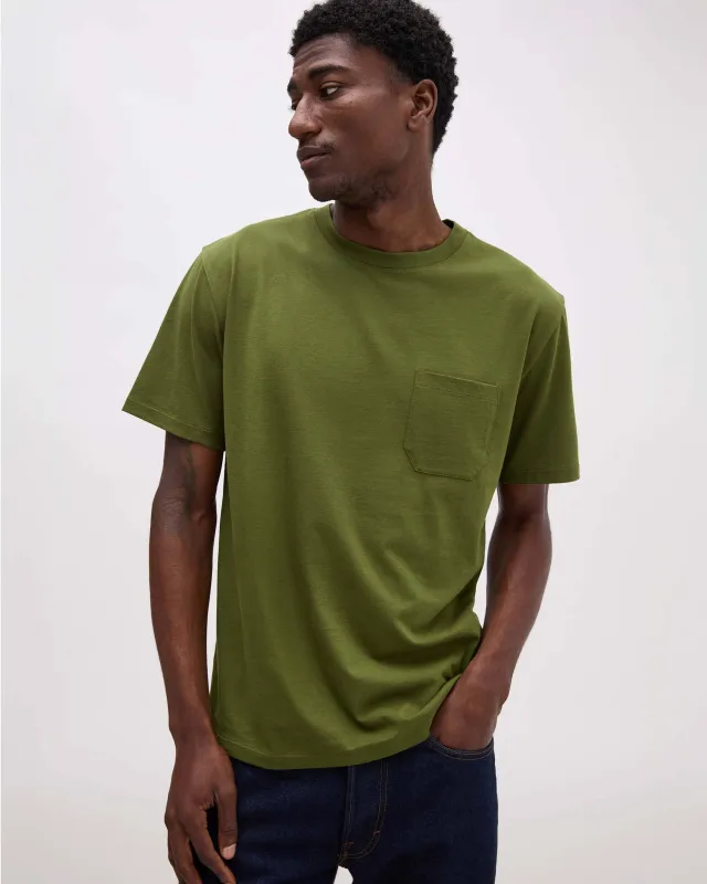Mens Pima Pocket Tee - Pima Cotton Jersey - Cypress sold by Andie