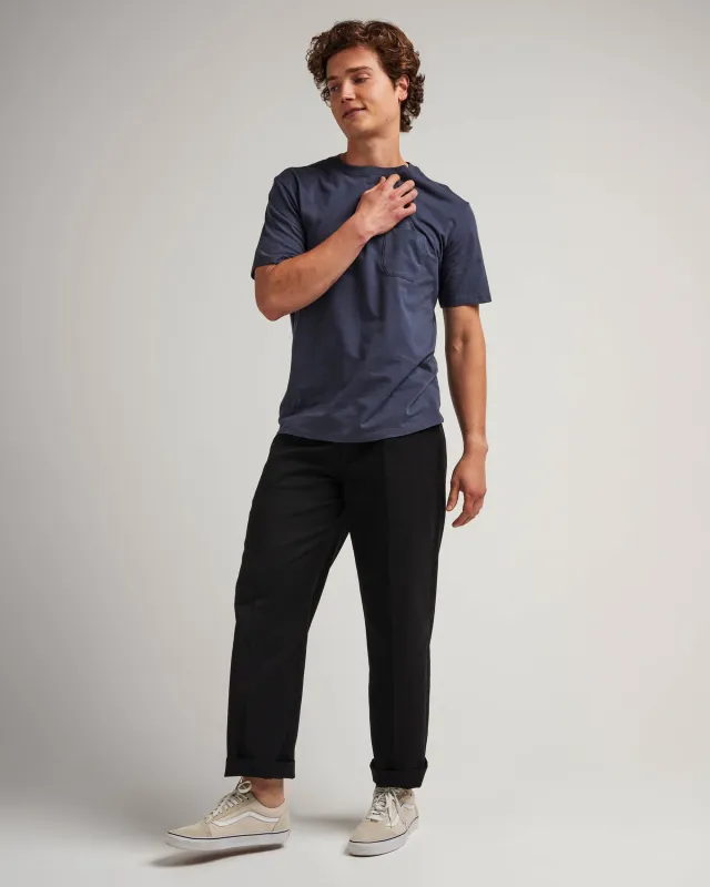 Mens Pima Pocket Tee - Pima Cotton Jersey - Blue Nights sold by Andie