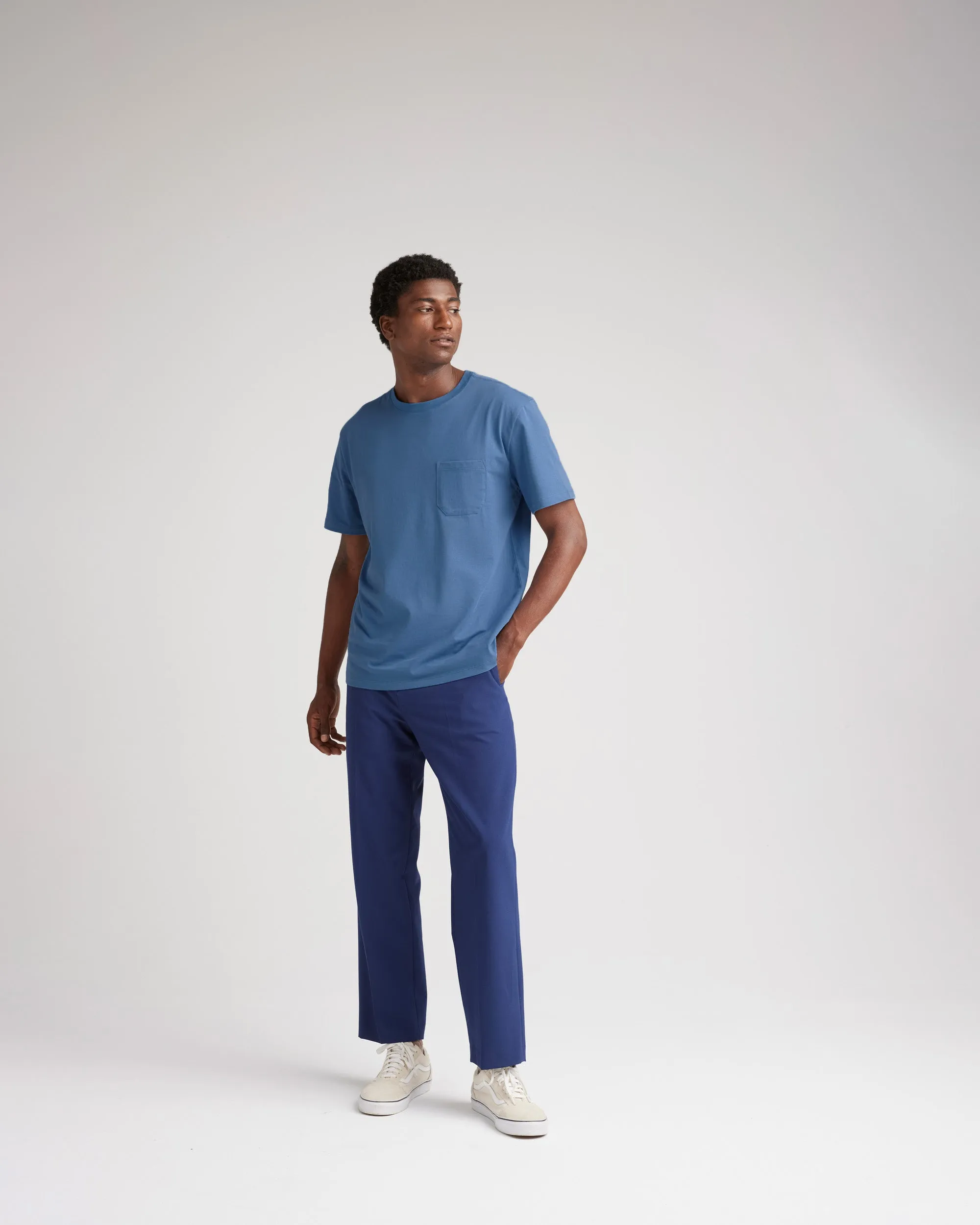 Mens Pima Pocket Tee - Pima Cotton Jersey - Blue Horizon sold by Andie product image thumbnail 2